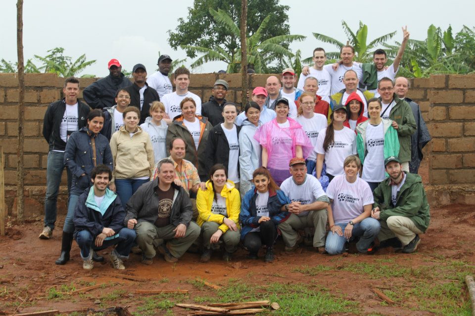 with my Origin trip partners, in front of the Healthcare Center we were helping to build.