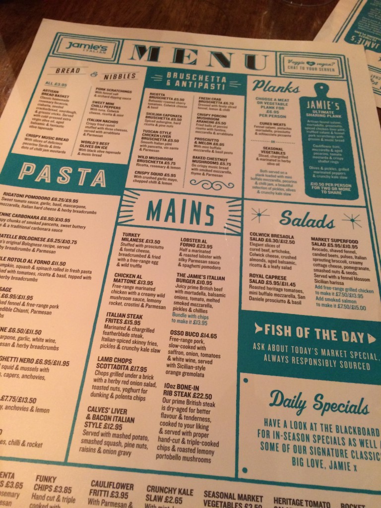 Jamie's Menu