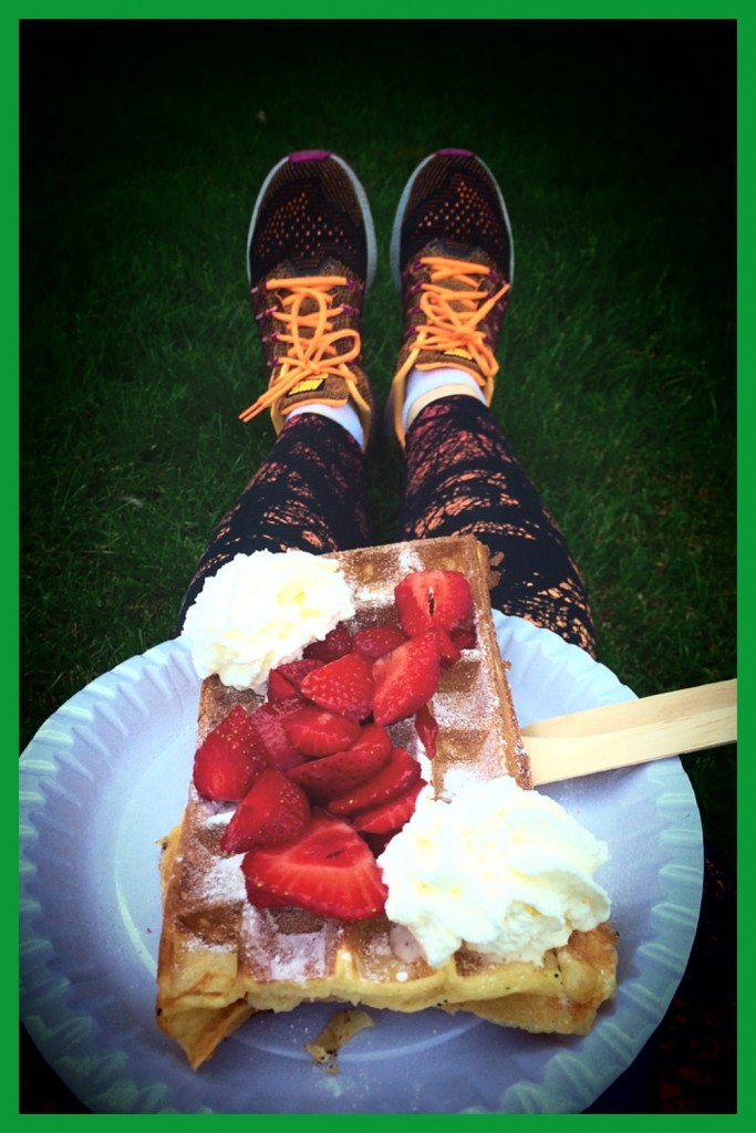 mmmmmmmm... strawberry and whipped cream waffle...